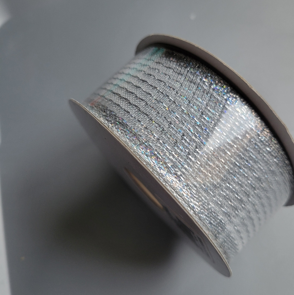 NWOT Expressions Metallic Silver Ribbon